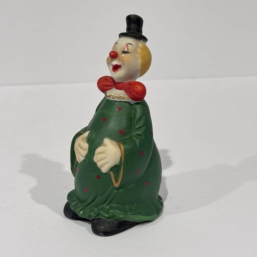Vintage Decorative Clown Bell Hand Painted Bisque Porcelain